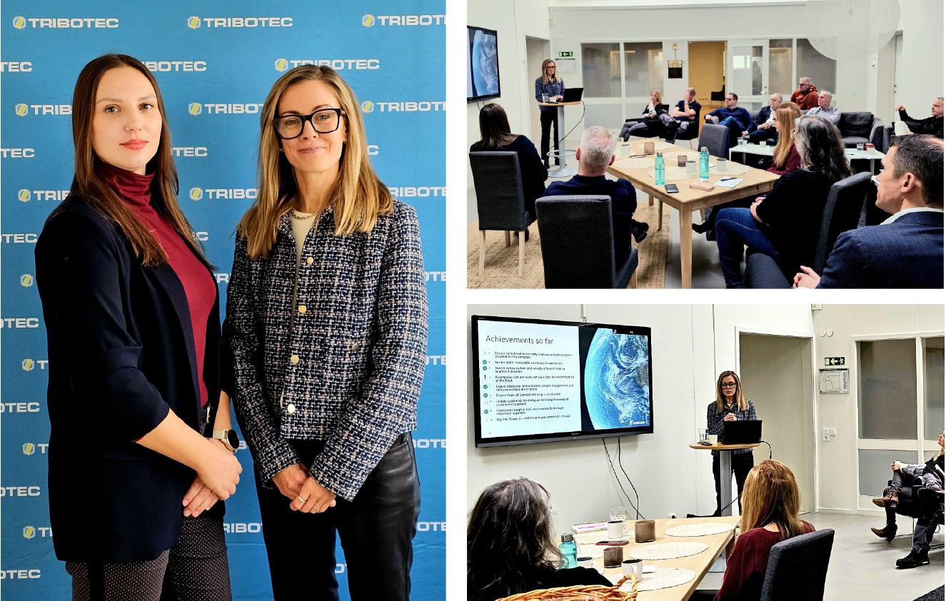 Tribotec, sustainable day, hållbarhetsdag, seminarie om hållbarhet och klimatfrågor, med Marina Yaruta från Tribotec och Erika Sundell från Indutrade